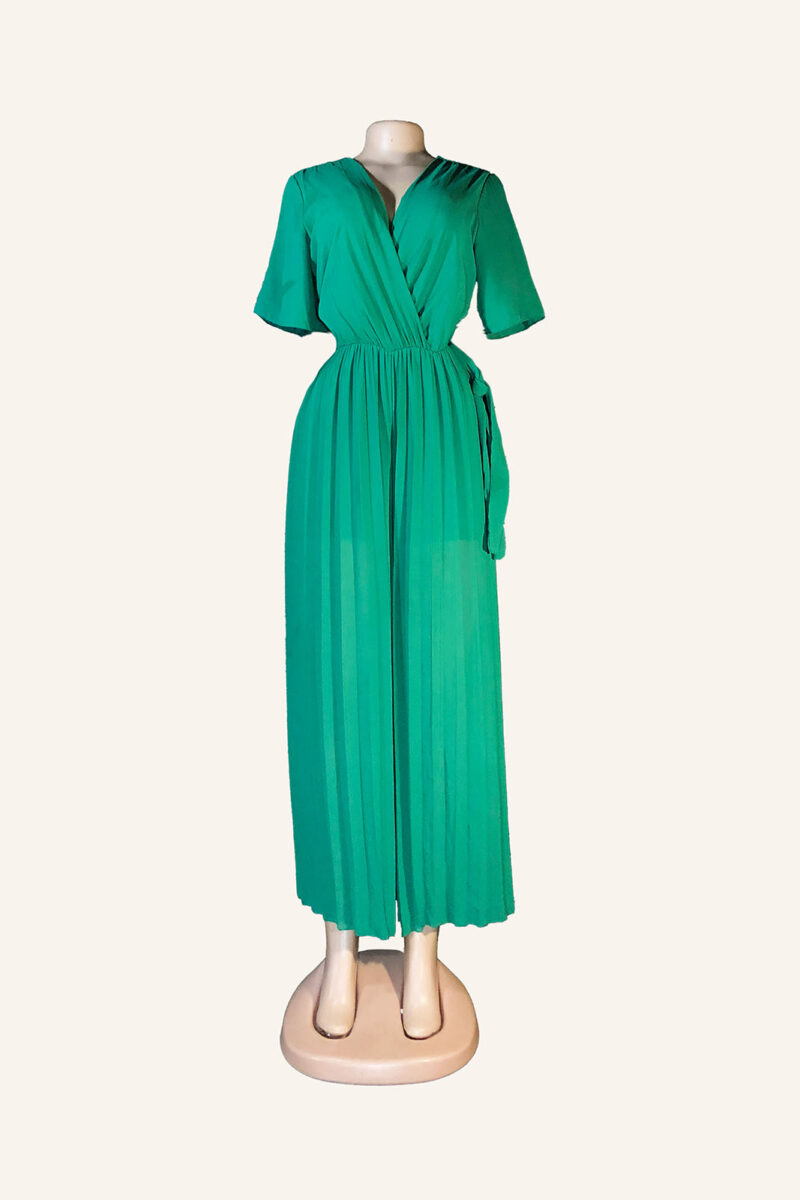 Latino Emerald Pleated Jumpsuit