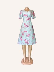 Canda Floral Flair Dress Button-up Front - Image 2