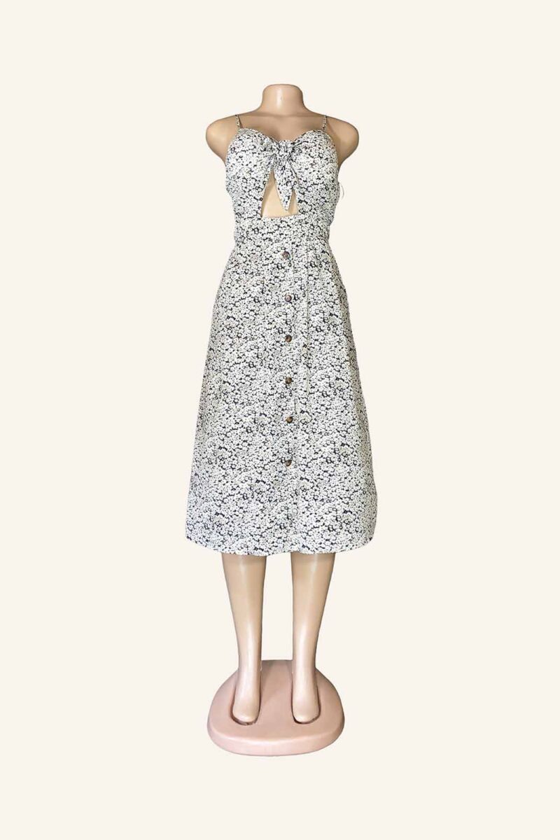 Cameo Rose Floral Chest Tie Sling Dress