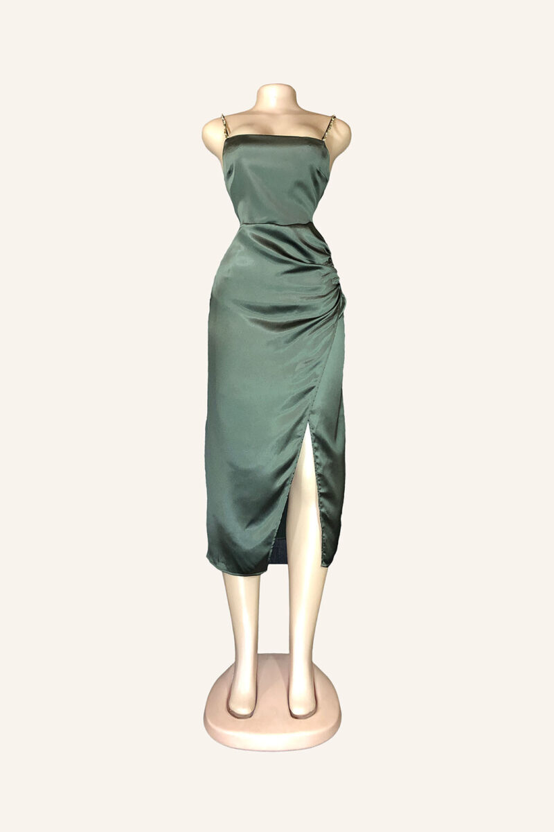 Beautiful Sleek Satin Midi Dress