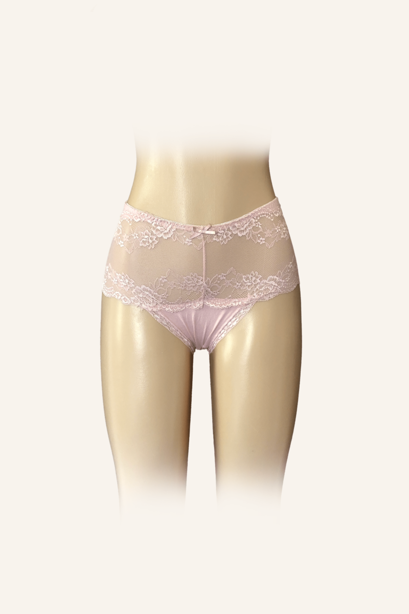Blush Lace-Trim High-Rise Comfort Briefs