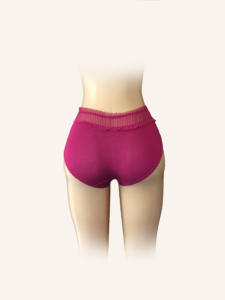 High-Waisted Lace Briefs in Deep Berry - Image 2