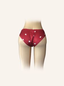 Burgundy Polka Dot Ruffled Satin Panties - Image 2
