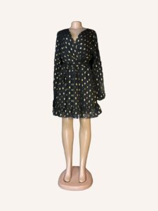 New Look Glam Wrap Dress with Gold Accents - Image 2