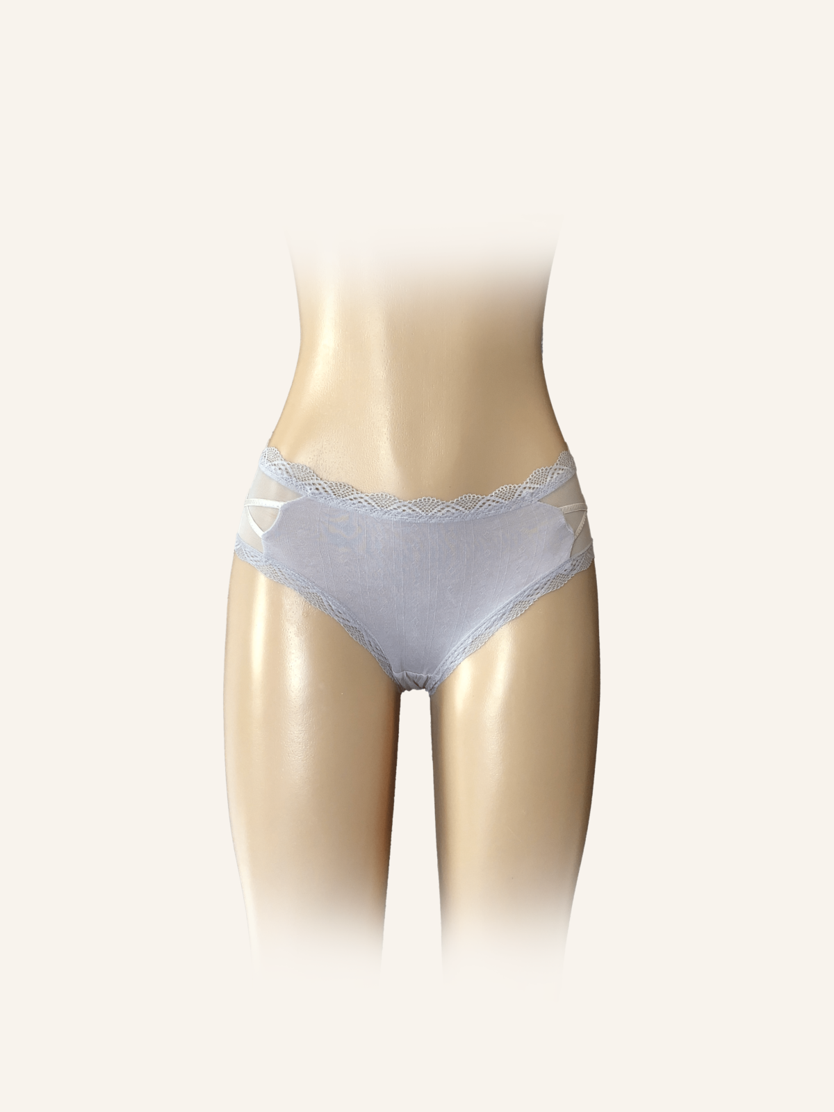 Lace Trim Gray Briefs