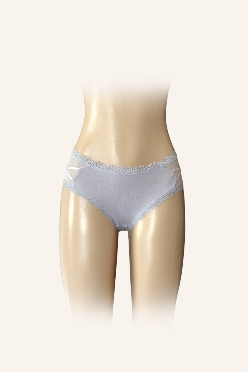 Lace Trim Gray Briefs
