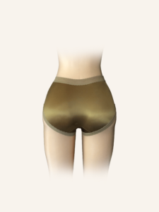 High-Waisted Satin Briefs with Lace Trim - Image 2