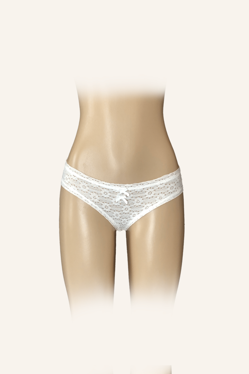 Delicate Textured Lace White Panty
