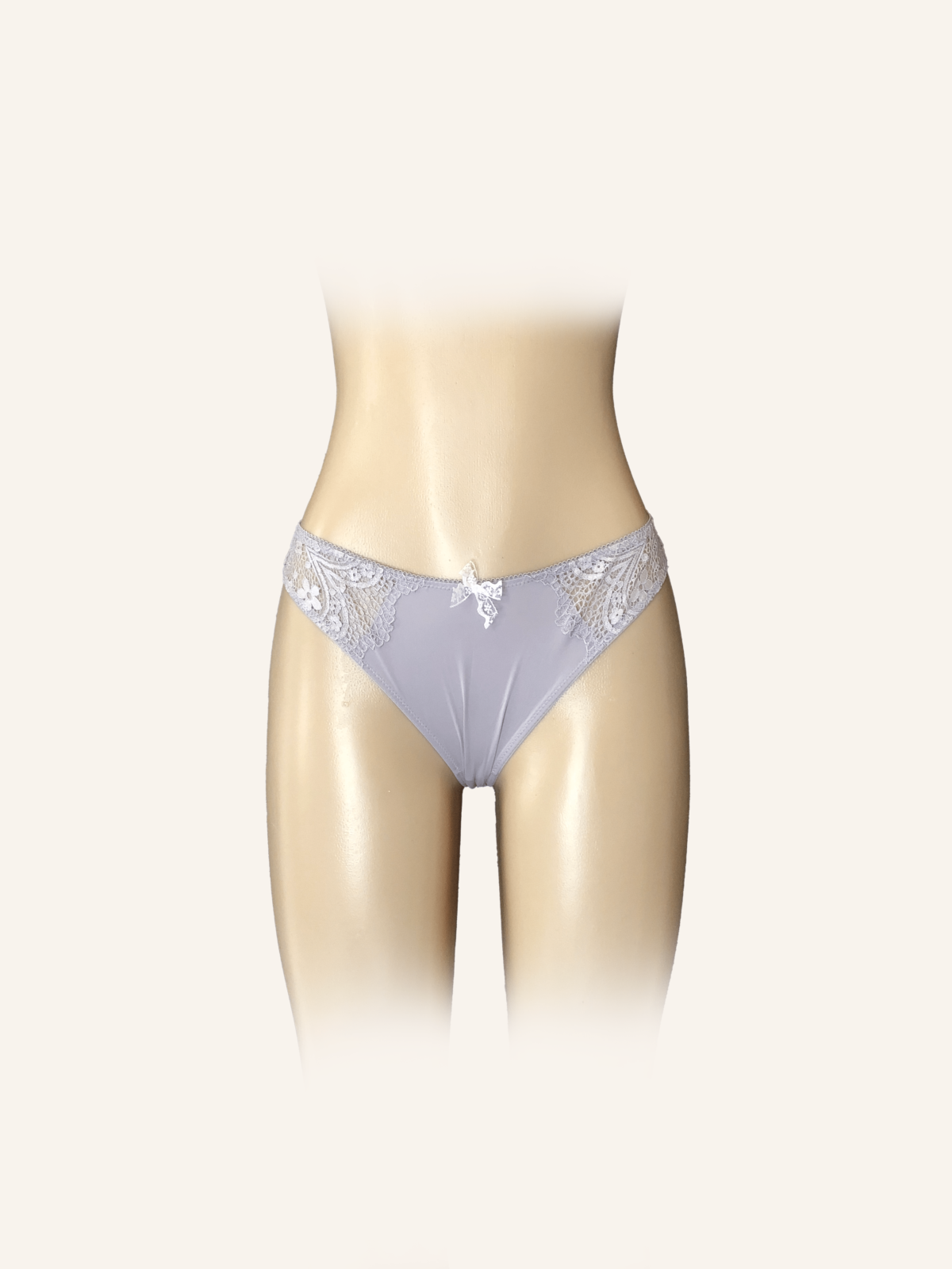 Scalloped Lace Trim Gray Panty