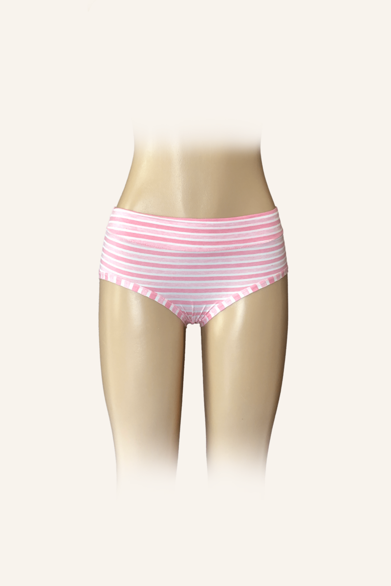 Pink & White Striped High-Waist Briefs