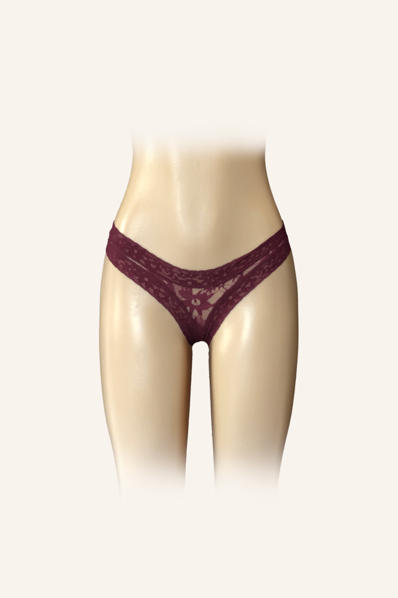 Burgundy Lace Cheeky Hipster Panty