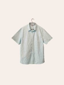 Men's Light Blue Printed Short-Sleeve Shirt - Image 3
