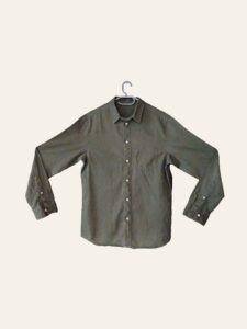 Men's Olive Green Casual Button-Down Shirt - Image 2