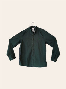 Men's Dark Green Oxford Button-Down Shirt - Image 2