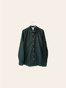 Men's Dark Green Oxford Button-Down Shirt - Image 3